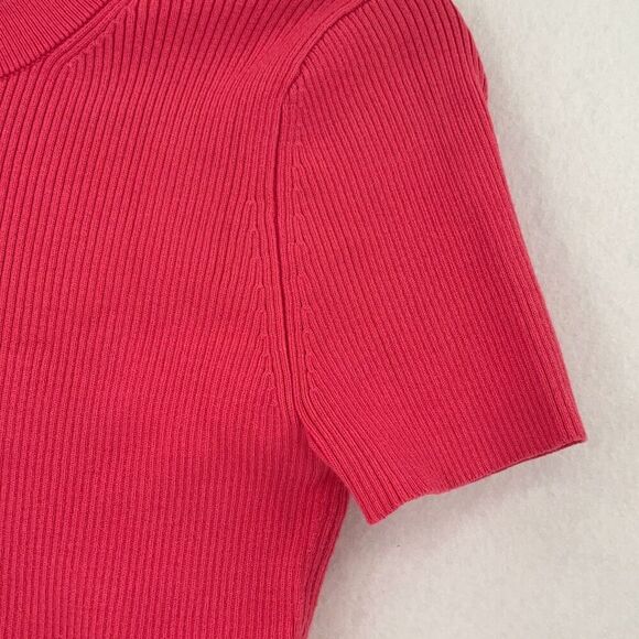 Intermix Pink Knitted Short Sleeve Cropped Top Size Small - Picture 4 of 5